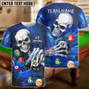 BlueJose Billiards Ball 8 Skull Lightning Personalized Name & Team Name Shirt (4 Colors)
