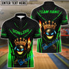 BlueJose Bowling And Pins King Flame Ball Black Gold Customized Name, Team Name 3D Shirt (4 Colors)