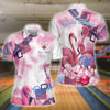 BlueJose Bowling And Pins Flamingo Style Customized Name, Team Name 3D Shirt
