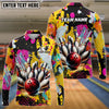 BlueJose Bowling Graffiti Yellow Customized Name, Team Name 3D Shirt
