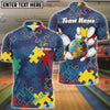 BlueJose Bowling Autism Awareness Puzzle Personalized Name, Team Name 3D Shirt