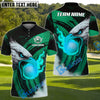 BlueJose Flame Eagle Strike Golf Polo Shirt, Customized Name & Team Name 3D Shirts (4 Colors)