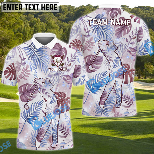 BlueJose Tropical Swing Golf Polo Shirt, Customized Name & Team Name 3D Shirts (4 Colors)