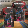 BlueJose Bowling And Pins Fierce Panther Customized Name, Team Name 3D Shirt (4 Colors)