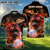 BlueJose Thunder Tiger Swing Golf Polo Shirt, Customized Name & Team Name 3D Shirts (4 Colors)