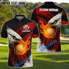 BlueJose Flame Eagle Strike Golf Polo Shirt, Customized Name & Team Name 3D Shirts (4 Colors)