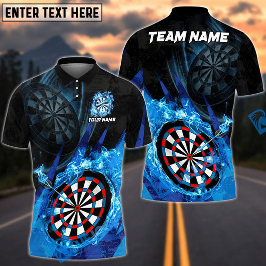 BlueJose Darts Flame Dartboard Champion Customized Name, Team Name 3D Shirt (4 Colors)
