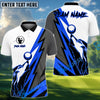 BlueJose Lightning Wolf Golf Polo Shirt, Customized Name & Team Name 3D Shirts (4 Colors)
