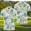BlueJose Tropical Swing Golf Polo Shirt, Customized Name & Team Name 3D Shirts (4 Colors)
