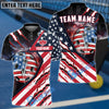 BlueJose Pickleball American Flag Patriot Personalized Name, Team Name Unisex Shirt