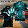 BlueJose Bowling And Pins Thunder Pattern Eagle Customized Name 3D Shirt (4 Colors)