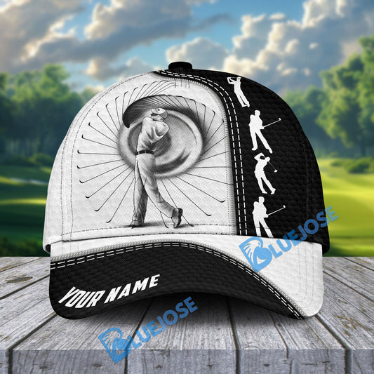 BlueJose Swing Master Golf Cap, Personalized Name Pattern 3D Classic Cap