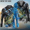Bluejose Crappie Fishing Sparkling Water Smoke Pattern Design Custom Name & Team Name 3D Shirts