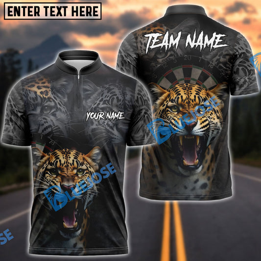 BlueJose Darts Wild Leopard Personalized Name Shirt