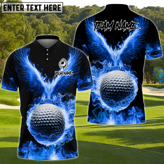 BlueJose Golf Fire Phoenix Customized Name, Team Name 3D Shirts (4 Colors)