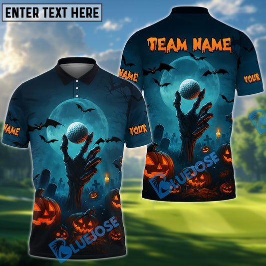 BlueJose Nightmare Golf Halloween Golf Polo Shirt, Custom Name & Team Name 3D Shirts
