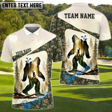 BlueJose Bigfoot Golf Shirt Funny Forest Customized Name, Team Name 3D Shirts