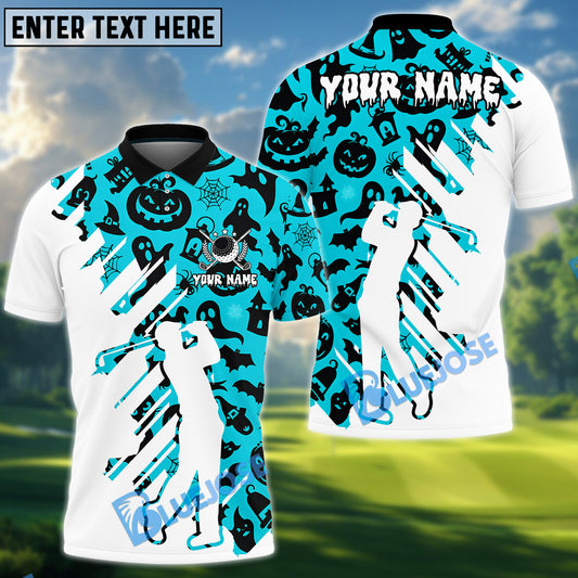 BlueJose Spooky Swing Golf Polo Shirt, Customized Name & Team Name 3D Shirts (4 Colors)