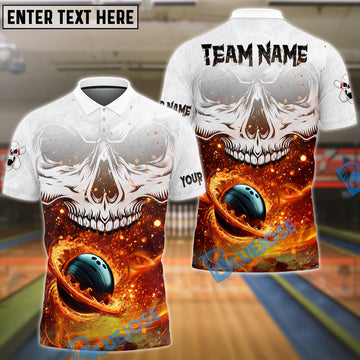 BlueJose Skull Bowling Premium Customized Name 3D Shirt