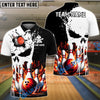 BlueJose Bowling Punished Skull Flame Personalized Name, Team Name 3D Shirt (4 Colors)