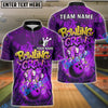 BlueJose Bowling And Pins Spray Bowling Crew Customized Name, Team Name 3D Shirt (4 Colors)