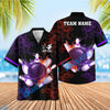 BlueJose Bowling Ball And Pins Equal Battle Multicolor Option Customized Name Hawaiian Shirt (4 Colors)