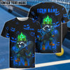 BlueJose Pickleball Neon Raccoon Flame Crown Customized Name & Team Name 3D Shirts