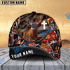 BlueJose Deer Hunting USA Flag Cross Jesus Personalized Cap 3D Printed Multicolor (6 colors)