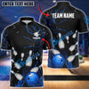 BlueJose Bowling And Pins Break Glass Pattern Customized Name 3D Shirt (5 Colors)
