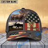 BlueJose Moose Hunting Leather Gray Leather Personalized Cap (2 Colors)