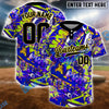 BlueJose Neon Graffiti Softball Jersey, Custom Name & Team Number 3D Shirt (4 Colors)