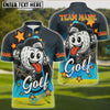 BlueJose Cool Golf Ball Cartoon Polo Shirt, Custom Name & Team Name 3D Shirts