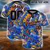 BlueJose Neon Graffiti Softball Jersey, Custom Name & Team Number 3D Shirt (4 Colors)