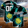 BlueJose Lightning Softball Jersey, Custom Name & Team Number 3D Shirt (4 Colors)
