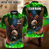 BlueJose Billiards Ball 8 Eagle US Flag Pattern Personalized Name Shirt (6 Colors)