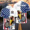 BlueJose Darts Funny Beer Us Flag Personalized Name, Team Name Shirt