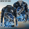 Bluejose Bass Fishing Dark Grunge Blue Custom Name & Team Name 3D Shirts