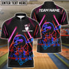 BlueJose Bowling Neon Dabbing Ball & Pins Customized Name, Team Name 3D Shirt (4 Colors)