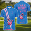 BlueJose Pink And Blue Flamingo Golf Customized Name, Team Name Shirt