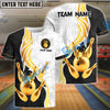 BlueJose Bowling And Pins Luxury Crown Multicolor Customized Name 3D Shirt (4 Colors)