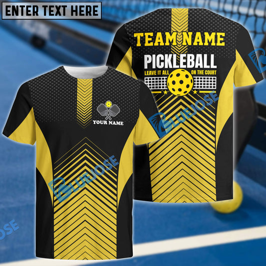 BlueJose Personalized Name And Team Name Leave It All On The Court Pickleball Shirt