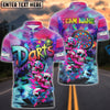 BlueJose Darts Skull Neon Graffiti Personalized Name, Team Name Shirt