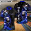 BlueJose Grim Reaper Bowling Premium Multicolor Customized Name 3D Shirt (6 Colors)