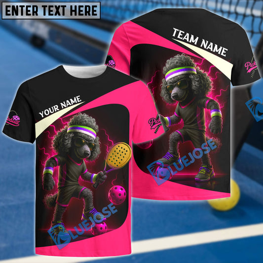BlueJose Pickleball Electric Poodle Power Customized Name & Team Name 3D Shirts