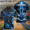 BlueJose Bowling And Pins Fantasy Knight Thunder Lightning Pattern Customized Name 3D Shirt (5 Colors)