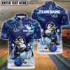 BlueJose Bowling And Pins Grumpy Penguin Customized Name, Team Name 3D Shirt (4 Colors)
