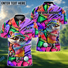 BlueJose Graffiti Raccoon Golf Polo Shirt, Custom Name & Team Name 3D Shirts