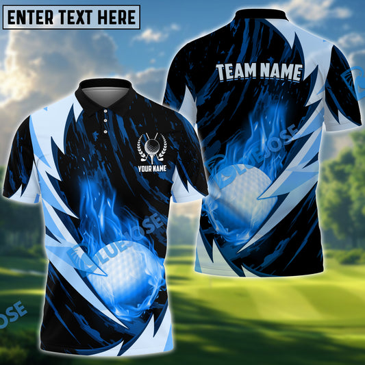 BlueJose Lightning Strike Polo Golf Shirt Customized Name, Team Name 3D Shirts (4 Colors)