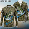 Bluejose Bass Fish Camouflage Fishing Custom Name Shirts For Kids