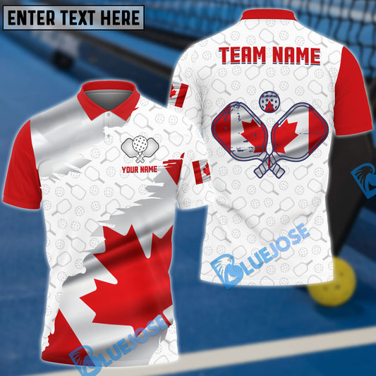 BlueJose Pickleball Canada Flag Personalized Name, Team Name Unisex Shirt